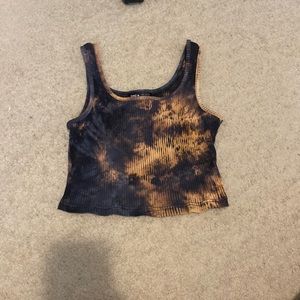 Shein Bleach Dye Cropped Tank Top